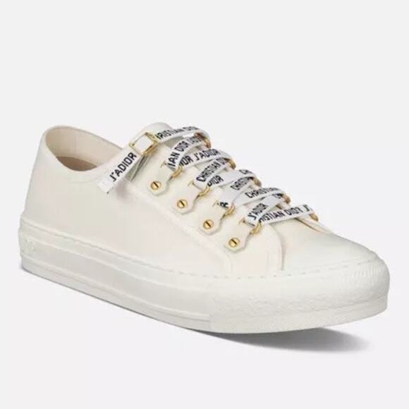 Christian Dior J'Adior Canvas Walk'n'Dior Low Top Sneakers Cream Women's Size 40 - Picture 1 of 16